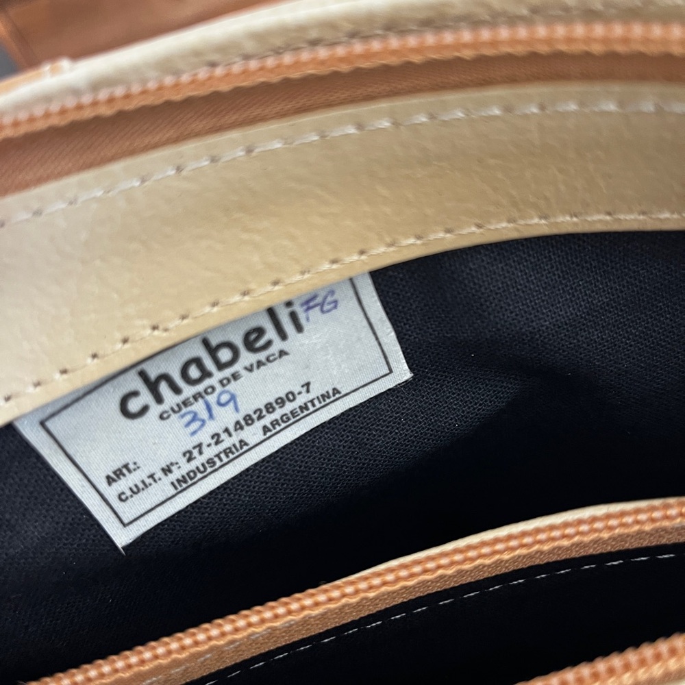 Chabeli leather purse Two-Tone beige caramel and ivory cream - Picture 8 of 10
